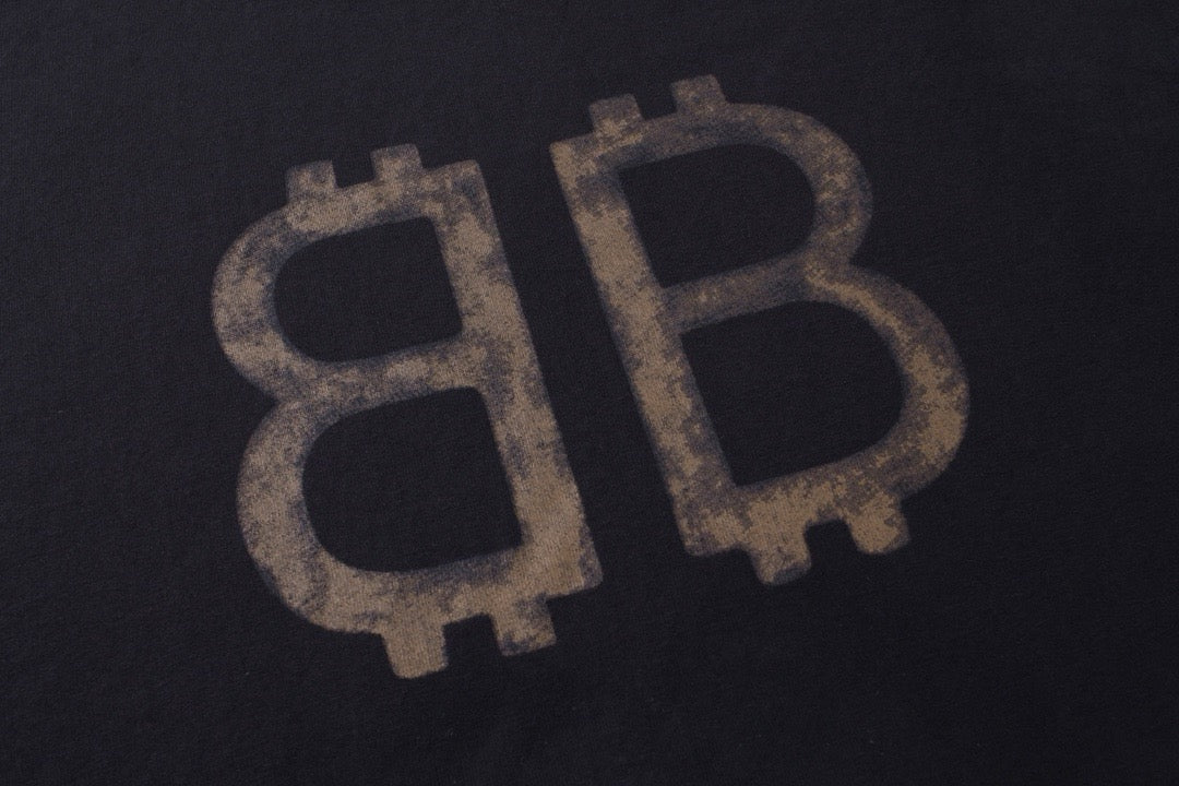Black Cotton Monogram Long-Sleeve - Men's