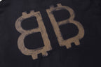 Black Cotton Monogram Long-Sleeve - Men's