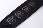 Black Cotton Monogram Long-Sleeve - Men's