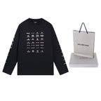 Black Cotton Grid Print Long-Sleeve - Men's