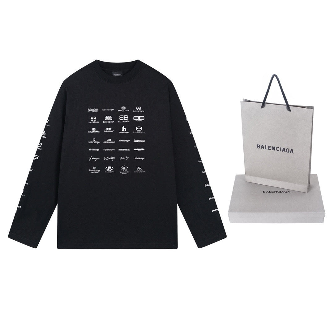 Black Cotton Grid Print Long-Sleeve - Men's