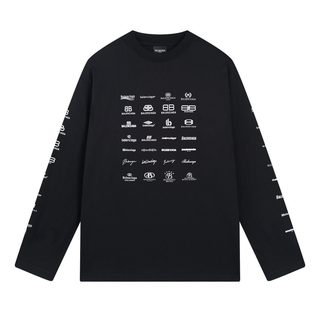 Black Cotton Grid Print Long-Sleeve - Men's