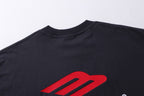 Black Cotton Sports Logo Long-Sleeve - Men's