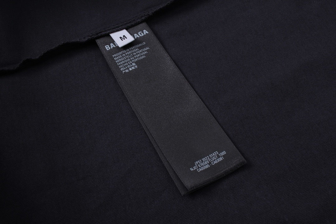 Black Cotton Sports Logo Long-Sleeve - Men's