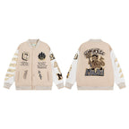 Cream Wool Patch Varsity - Men's