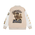 Cream Wool Patch Varsity - Men's