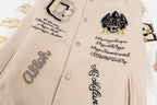 Cream Wool Patch Varsity - Men's