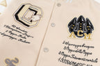 Cream Wool Patch Varsity - Men's