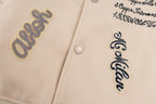 Cream Wool Patch Varsity - Men's