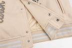 Cream Wool Patch Varsity - Men's
