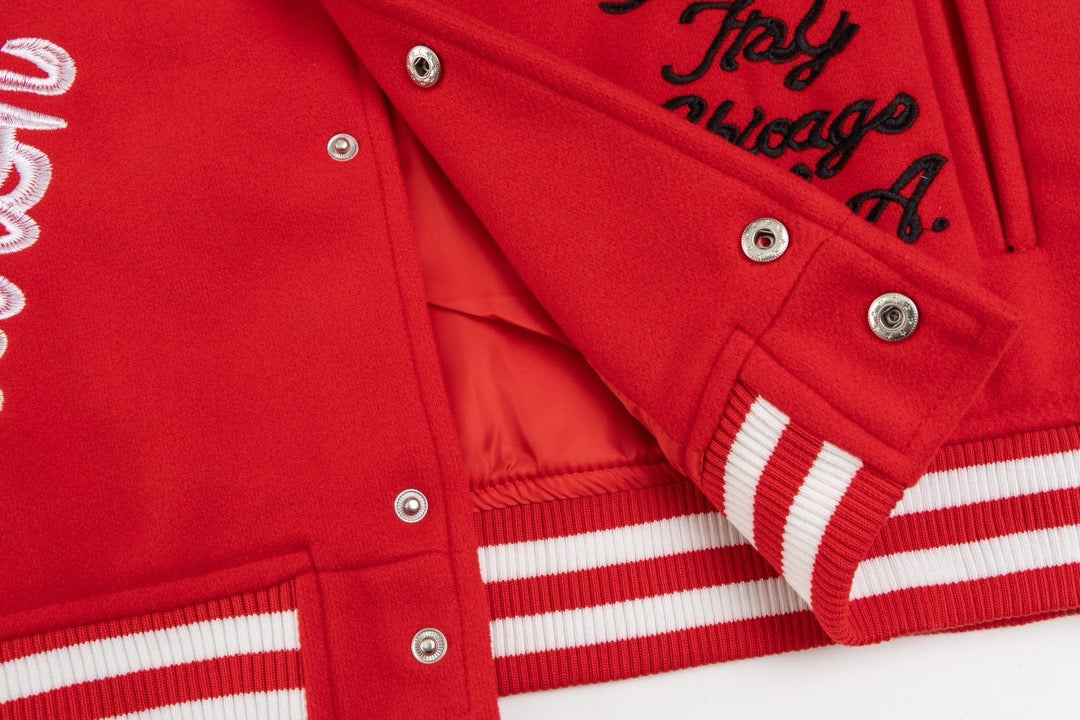 Red Wool Patch Varsity - Men's