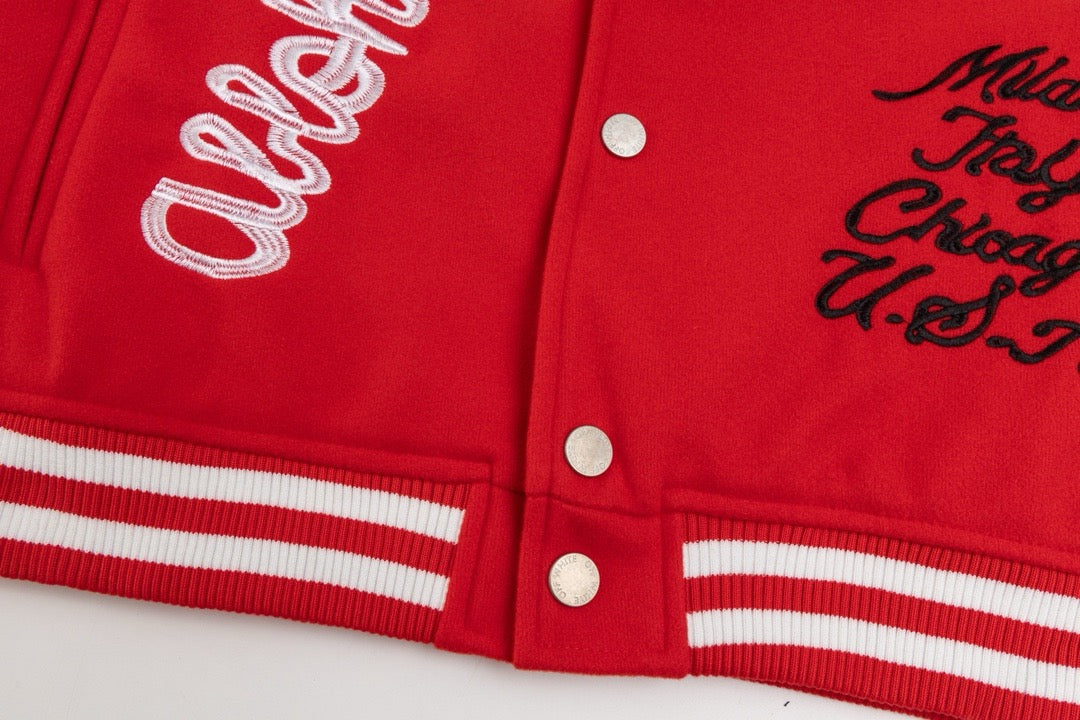 Red Wool Patch Varsity - Men's