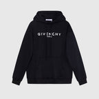 Black Cotton Chest Text Pullover - Men's