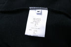 Black Cotton Chest Text Pullover - Men's