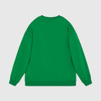 Green Cotton Yellow Text Crewneck - Men's