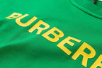 Green Cotton Yellow Text Crewneck - Men's