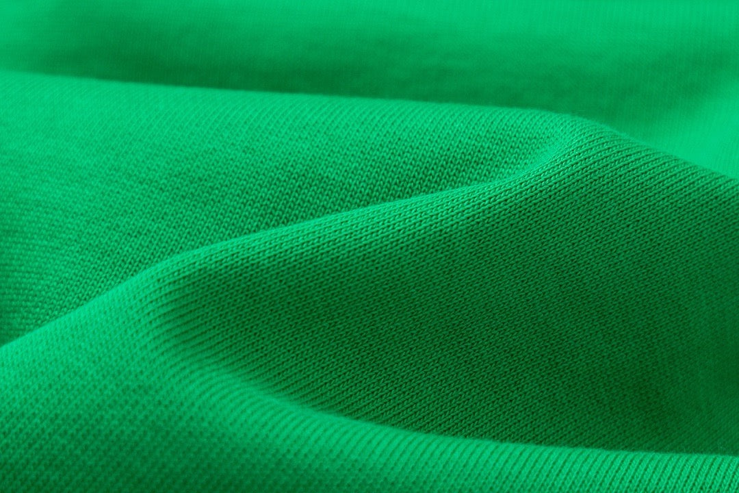 Green Cotton Yellow Text Crewneck - Men's