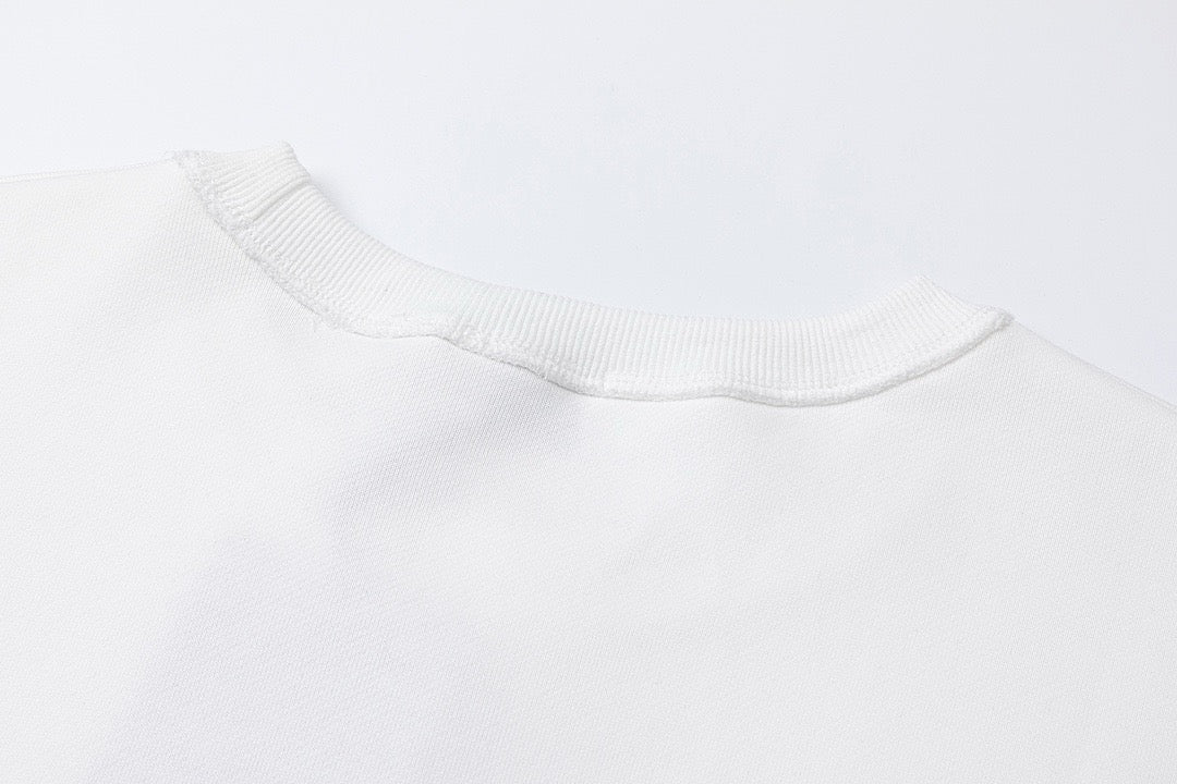 Black Cotton Monogram Crewneck - Men's