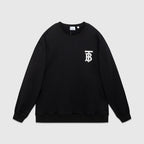 Black Cotton Monogram Crewneck - Men's