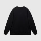 Black Cotton Monogram Crewneck - Men's