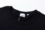 Black Cotton Monogram Crewneck - Men's