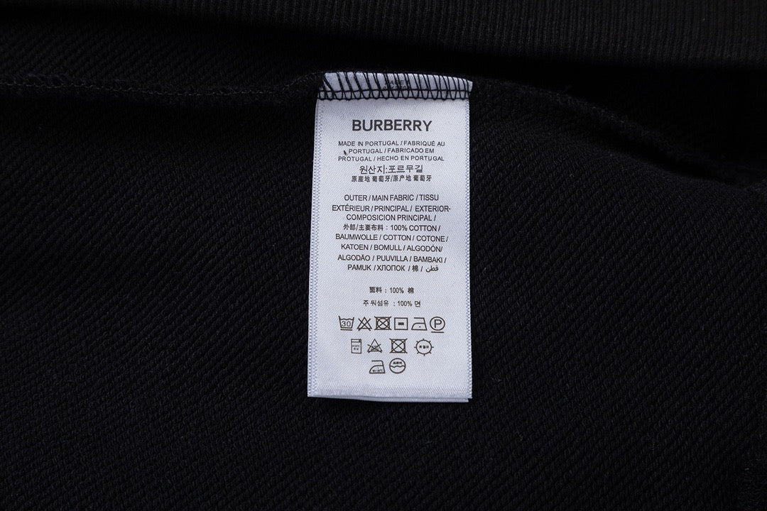 Black Cotton Monogram Crewneck - Men's