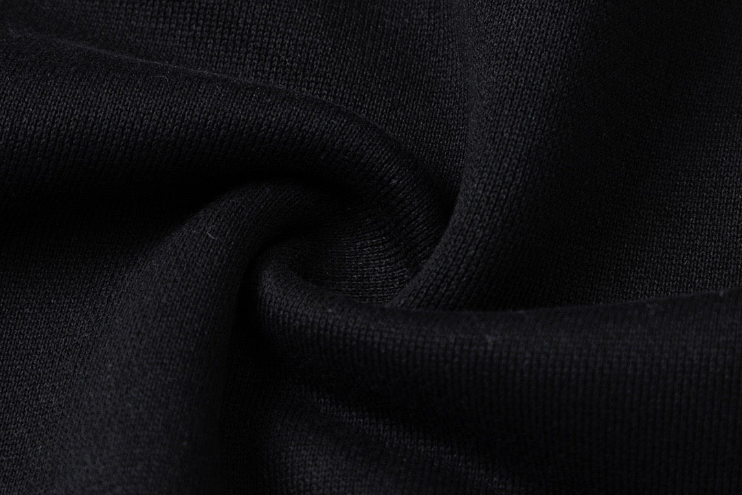 Black Cotton Monogram Crewneck - Men's