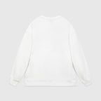 Black Cotton White Text Crewneck - Men's