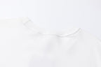 Black Cotton White Text Crewneck - Men's
