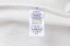 Black Cotton White Text Crewneck - Men's