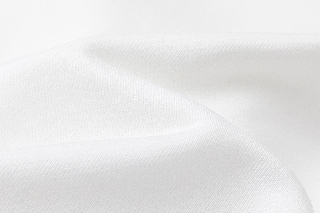 Black Cotton White Text Crewneck - Men's