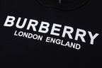Black Cotton White Text Crewneck - Men's