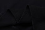 Black Cotton White Text Crewneck - Men's