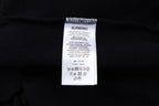 Black Cotton White Text Crewneck - Men's