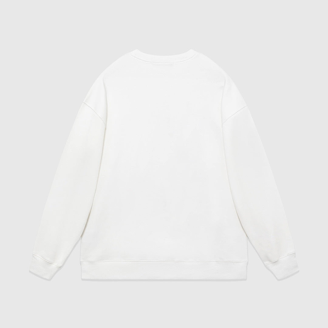 Black Cotton Chest Text Crewneck - Men's
