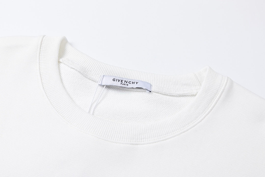 Black Cotton Chest Text Crewneck - Men's