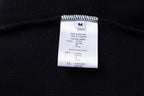 Black Cotton Chest Text Crewneck - Men's