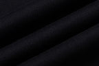 Black Cotton Chest Text Crewneck - Men's