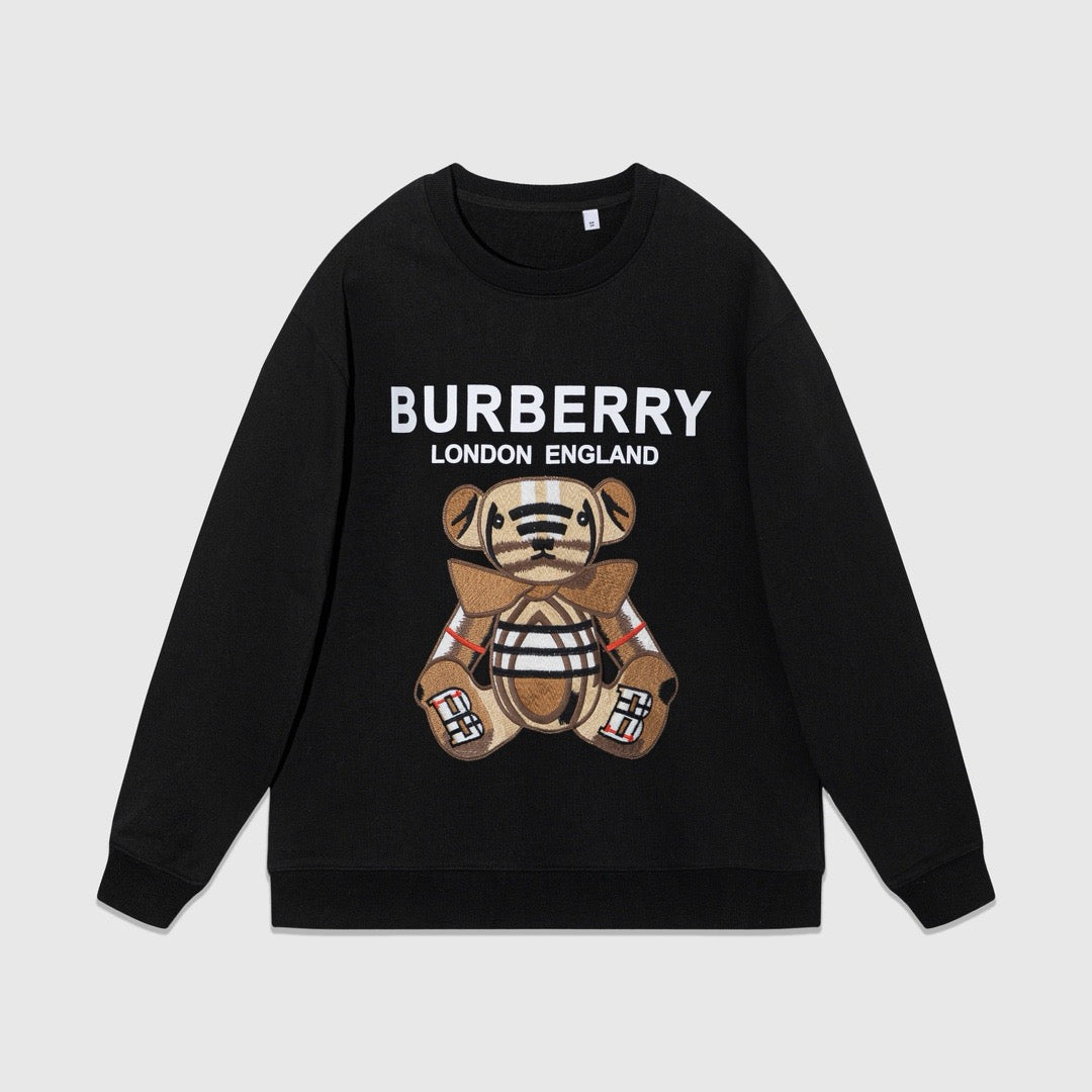 Black Cotton Bear Graphic Crewneck - Men's