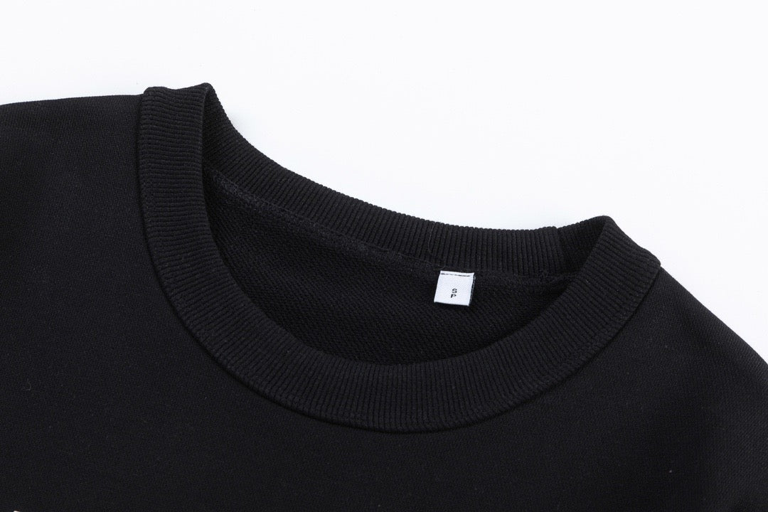 Black Cotton Bear Graphic Crewneck - Men's