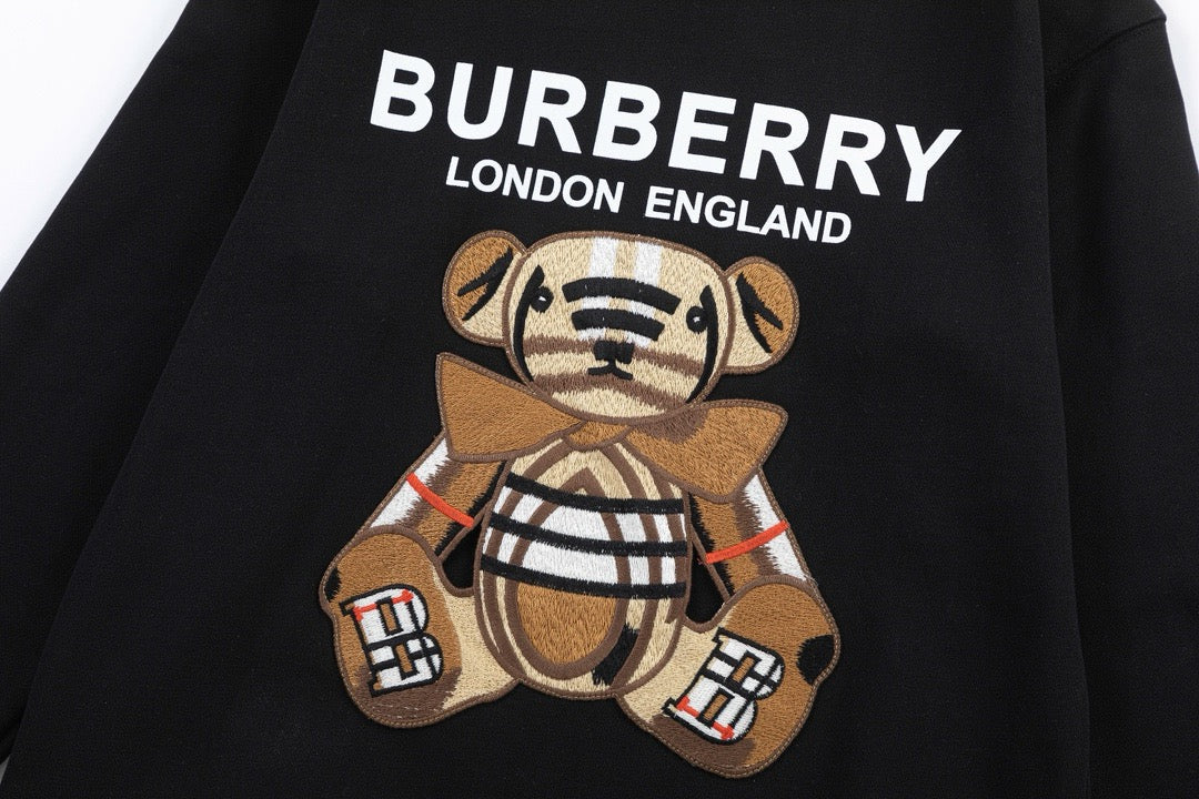 Black Cotton Bear Graphic Crewneck - Men's