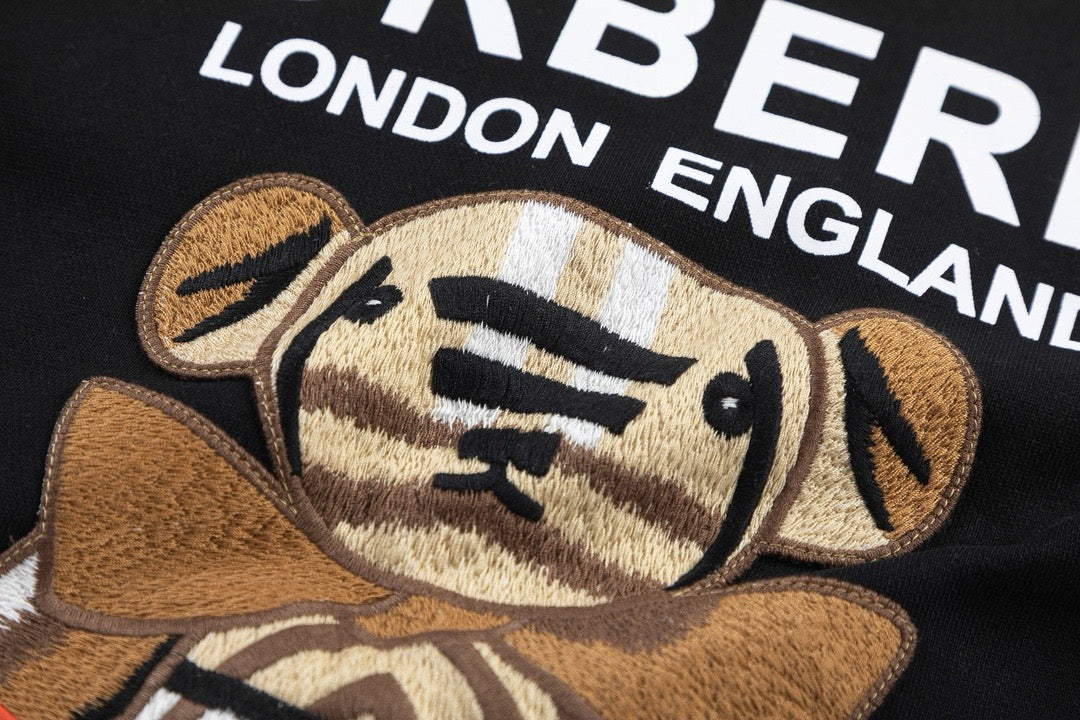 Black Cotton Bear Graphic Crewneck - Men's