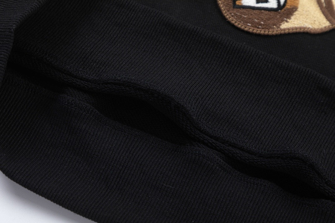 Black Cotton Bear Graphic Crewneck - Men's