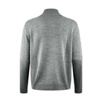 Black Wool Plain Half-Zip - Men's