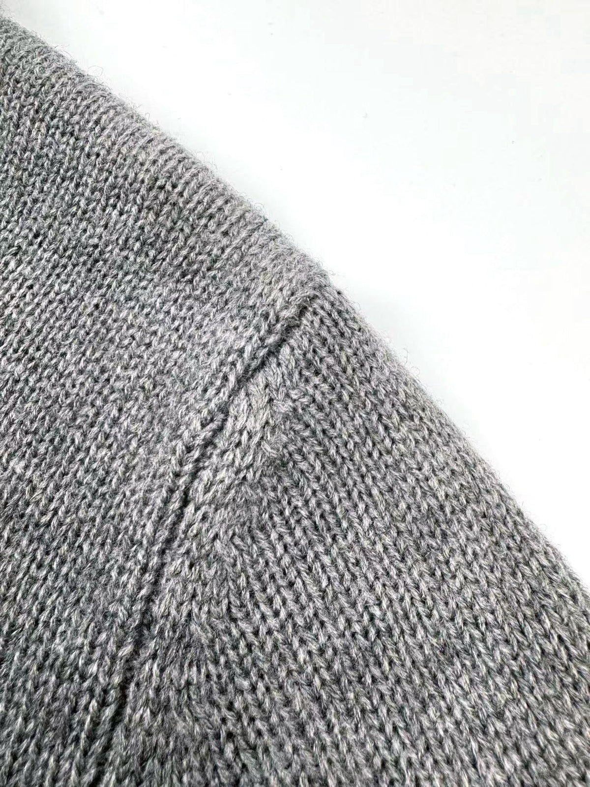 Black Wool Plain Half-Zip - Men's