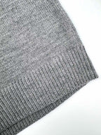 Black Wool Plain Half-Zip - Men's