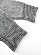 Black Wool Plain Half-Zip - Men's