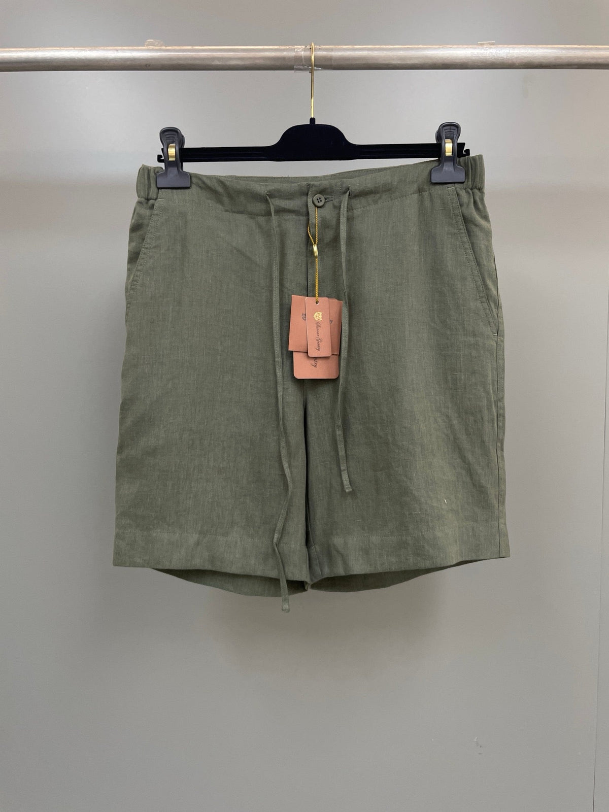 Olive Corduroy Plain Drawstring - Men's