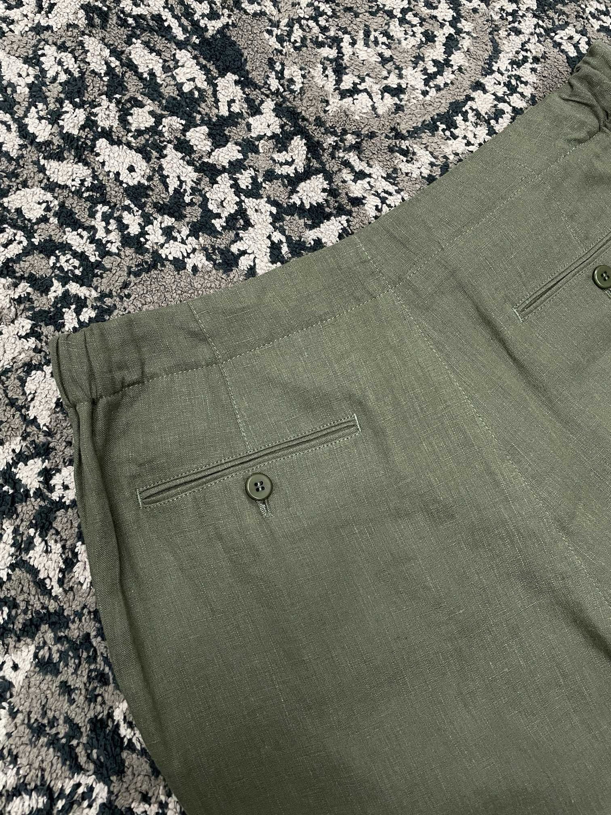 Olive Corduroy Plain Drawstring - Men's