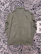 Olive Cotton Plain Long-Sleeve - Men's